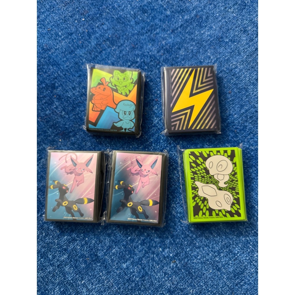 Pokémon TCG Card Sleeves Lot 5 Packs 65 Count Each New Sealed 325 Total